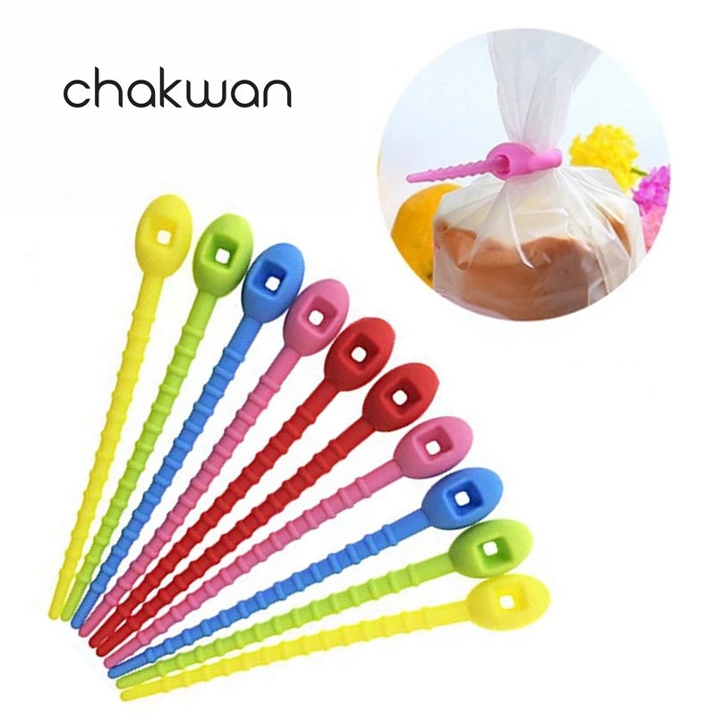 3 pcs/ Silicone Rubber Zip Tie Twist Tie and Cable Straps Cable Ties