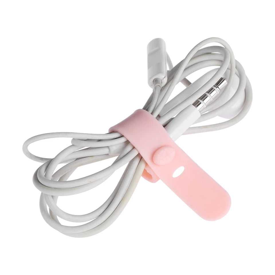 Silicone Self-Locking Releasable Cable TiesOrganizing Cables Preventing Loss Earphones Charging Bundling Straps