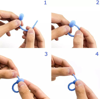 3 pcs/ Silicone Rubber Zip Tie Twist Tie and Cable Straps Cable Ties