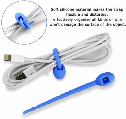 3 pcs/ Silicone Rubber Zip Tie Twist Tie and Cable Straps Cable Ties