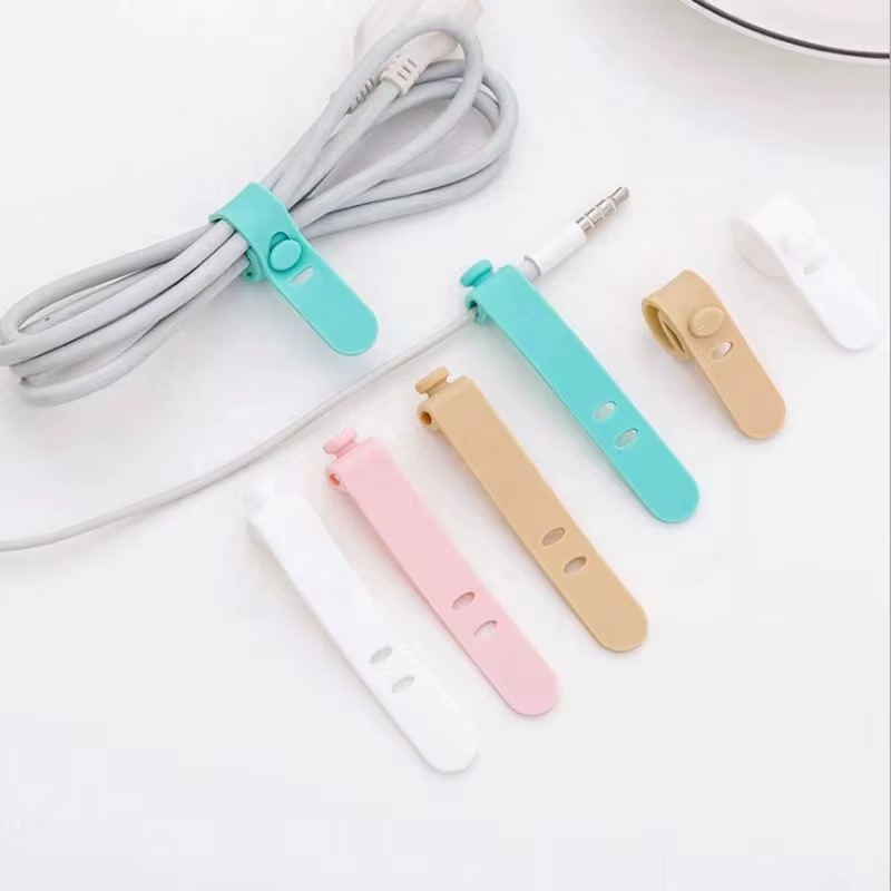 Silicone Self-Locking Releasable Cable TiesOrganizing Cables Preventing Loss Earphones Charging Bundling Straps