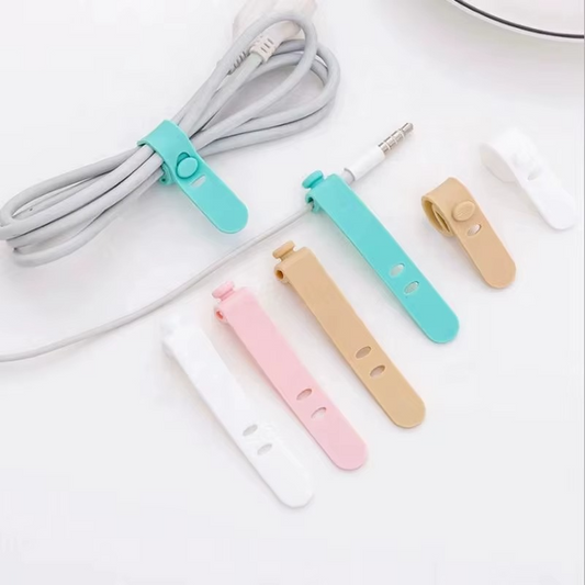 Silicone Self-Locking Releasable Cable TiesOrganizing Cables Preventing Loss Earphones Charging Bundling Straps