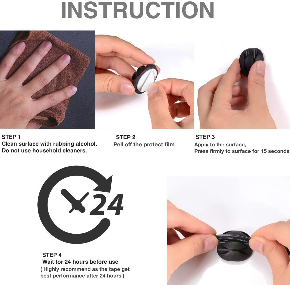 USB Cable Organizer Silicone Cable Winder Adhesive Type Desktop Tidy Management Clips Mouse Headphone Wire Organizer