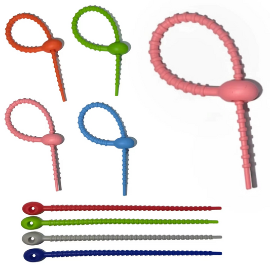 3 pcs/ Silicone Rubber Zip Tie Twist Tie and Cable Straps Cable Ties