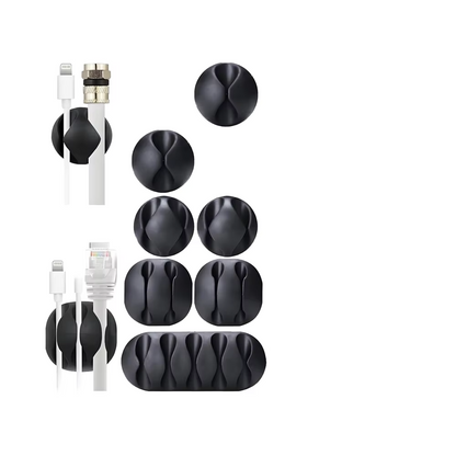 USB Cable Organizer Silicone Cable Winder Adhesive Type Desktop Tidy Management Clips Mouse Headphone Wire Organizer