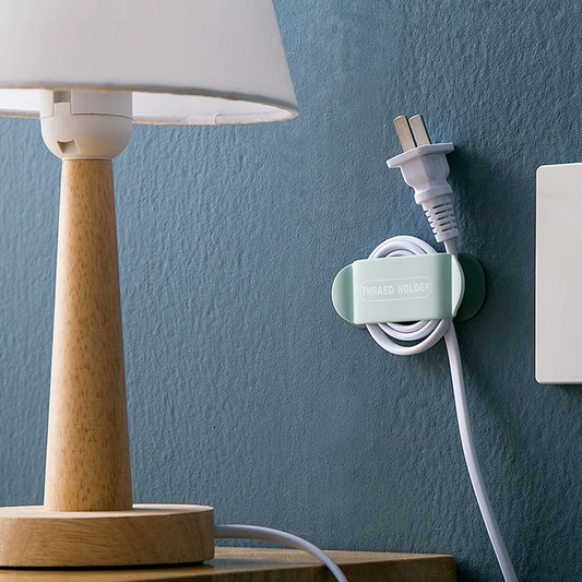 4pcs/pack Wall-Mounted Power Cable Clamps Fixer Strip Punch-Free Cable Hangers Cable Organizers For Wall And Table Mounting