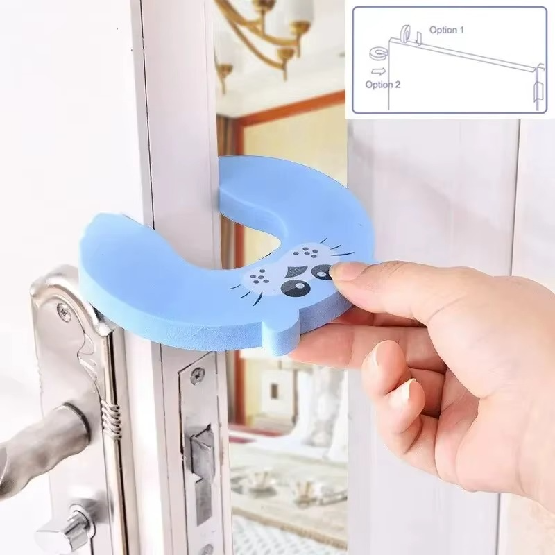 Baby Safety EVA Door Stopper Anti-Pinch Finger Guard Cute Animal Design Child Lock Protector for Furniture Newborn Care
