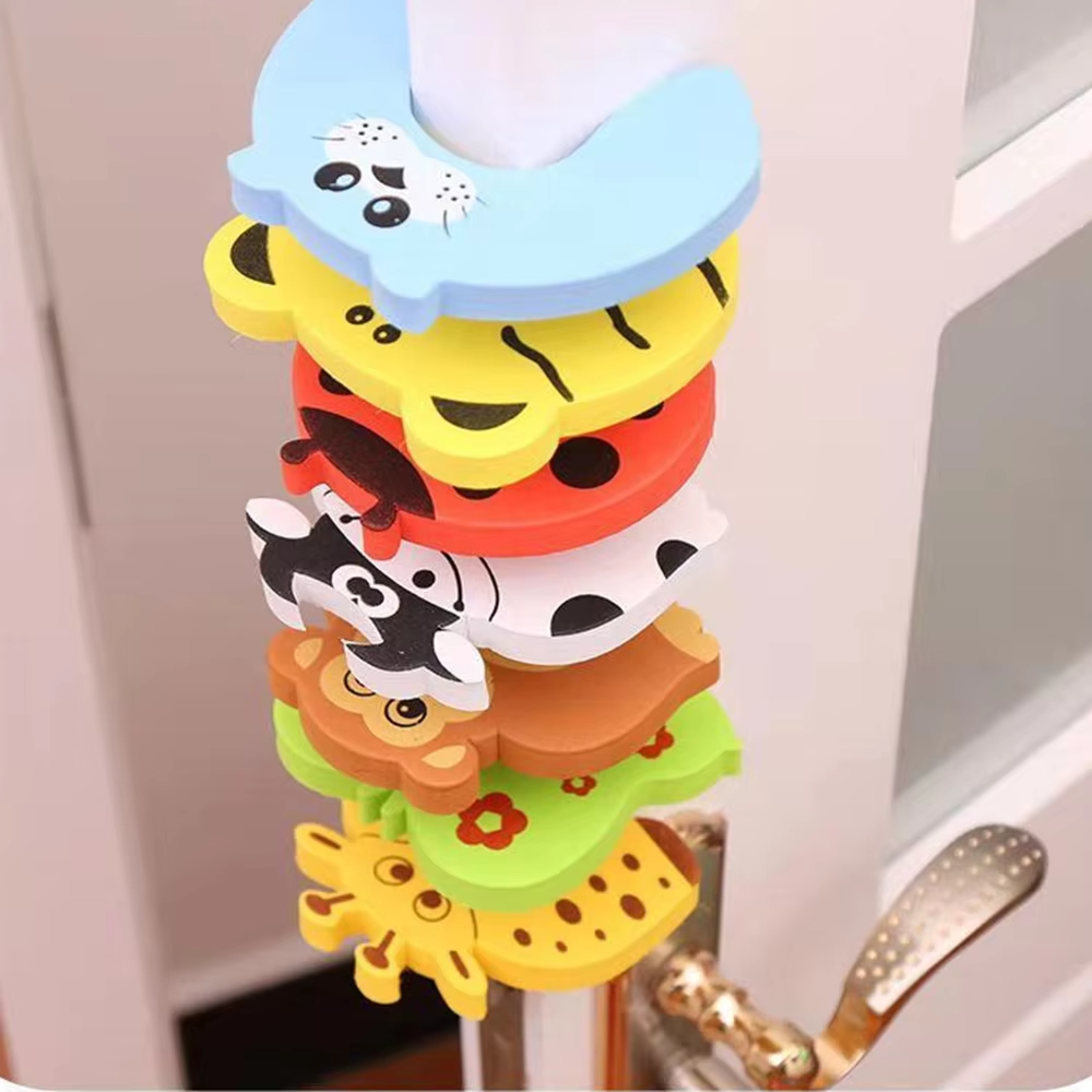 Baby Safety EVA Door Stopper Anti-Pinch Finger Guard Cute Animal Design Child Lock Protector for Furniture Newborn Care
